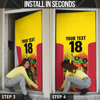 Custom Guyana Football Door Cover Golden Jaguars Spirit - Yellow - Wonder Print Shop