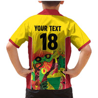 Custom Guyana Football Family Matching Mermaid Dress and Hawaiian Shirt Golden Jaguars Spirit - Yellow - Wonder Print Shop