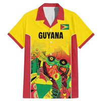 Custom Guyana Football Family Matching Mermaid Dress and Hawaiian Shirt Golden Jaguars Spirit - Yellow - Wonder Print Shop