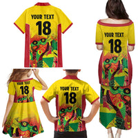 Custom Guyana Football Family Matching Puletasi and Hawaiian Shirt Golden Jaguars Spirit - Yellow - Wonder Print Shop