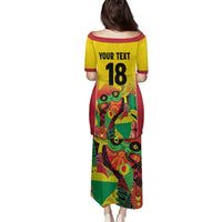 Custom Guyana Football Family Matching Puletasi and Hawaiian Shirt Golden Jaguars Spirit - Yellow - Wonder Print Shop