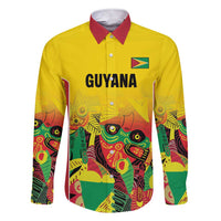 Custom Guyana Football Family Matching Short Sleeve Bodycon Dress and Hawaiian Shirt Golden Jaguars Spirit - Yellow - Wonder Print Shop