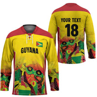 Custom Guyana Football Hockey Jersey Golden Jaguars Spirit - Yellow - Wonder Print Shop