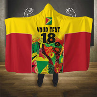 Custom Guyana Football Hooded Blanket Golden Jaguars Spirit - Yellow - Wonder Print Shop