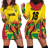 Custom Guyana Football Hoodie Dress Golden Jaguars Spirit - Yellow - Wonder Print Shop