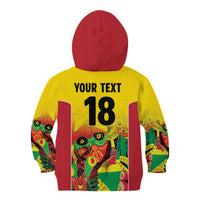 Custom Guyana Football Kid Hoodie Golden Jaguars Spirit - Yellow - Wonder Print Shop