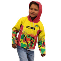 Custom Guyana Football Kid Hoodie Golden Jaguars Spirit - Yellow - Wonder Print Shop