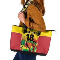 Custom Guyana Football Leather Tote Bag Golden Jaguars Spirit - Yellow - Wonder Print Shop