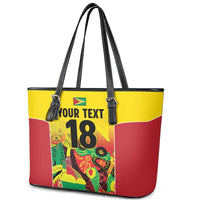 Custom Guyana Football Leather Tote Bag Golden Jaguars Spirit - Yellow - Wonder Print Shop