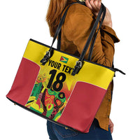 Custom Guyana Football Leather Tote Bag Golden Jaguars Spirit - Yellow - Wonder Print Shop