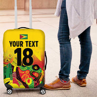 Custom Guyana Football Luggage Cover Golden Jaguars Spirit - Yellow - Wonder Print Shop