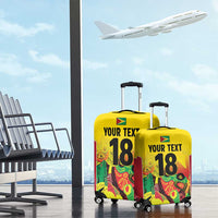 Custom Guyana Football Luggage Cover Golden Jaguars Spirit - Yellow - Wonder Print Shop
