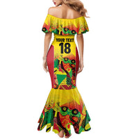 Custom Guyana Football Mermaid Dress Golden Jaguars Spirit - Yellow - Wonder Print Shop