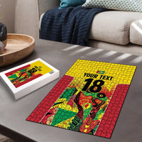 Custom Guyana Football Puzzle Golden Jaguars Spirit - Yellow - Wonder Print Shop