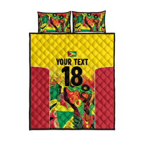 Custom Guyana Football Quilt Bed Set Golden Jaguars Spirit - Yellow - Wonder Print Shop