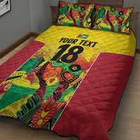 Custom Guyana Football Quilt Bed Set Golden Jaguars Spirit - Yellow - Wonder Print Shop