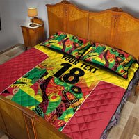 Custom Guyana Football Quilt Bed Set Golden Jaguars Spirit - Yellow - Wonder Print Shop