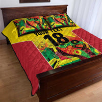 Custom Guyana Football Quilt Bed Set Golden Jaguars Spirit - Yellow - Wonder Print Shop