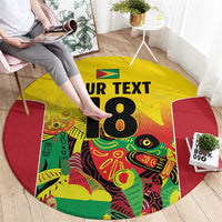 Custom Guyana Football Round Carpet Golden Jaguars Spirit - Yellow - Wonder Print Shop