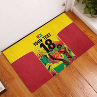 Custom Guyana Football Rubber Doormat Golden Jaguars Spirit - Yellow - Wonder Print Shop