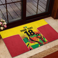 Custom Guyana Football Rubber Doormat Golden Jaguars Spirit - Yellow - Wonder Print Shop