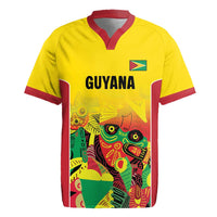 Custom Guyana Football Rugby Jersey Golden Jaguars Spirit - Yellow - Wonder Print Shop