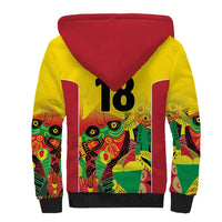 Custom Guyana Football Sherpa Hoodie Golden Jaguars Spirit - Yellow - Wonder Print Shop