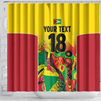 Custom Guyana Football Shower Curtain Golden Jaguars Spirit - Yellow - Wonder Print Shop