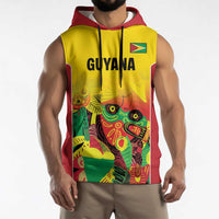 Custom Guyana Football Sleeveless Hoodie Golden Jaguars Spirit - Yellow - Wonder Print Shop
