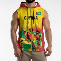 Custom Guyana Football Sleeveless Zip Hoodie Golden Jaguars Spirit - Yellow - Wonder Print Shop