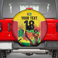 Custom Guyana Football Spare Tire Cover Golden Jaguars Spirit - Yellow - Wonder Print Shop