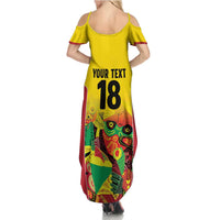 Custom Guyana Football Summer Maxi Dress Golden Jaguars Spirit - Yellow - Wonder Print Shop