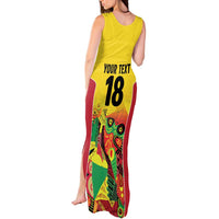 Custom Guyana Football Tank Maxi Dress Golden Jaguars Spirit - Yellow - Wonder Print Shop