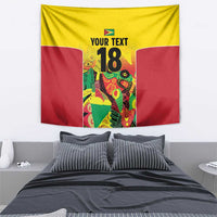 Custom Guyana Football Tapestry Golden Jaguars Spirit - Yellow - Wonder Print Shop