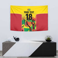 Custom Guyana Football Tapestry Golden Jaguars Spirit - Yellow - Wonder Print Shop