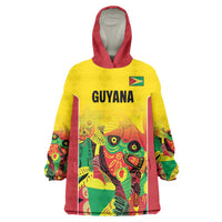 Custom Guyana Football Wearable Blanket Hoodie Golden Jaguars Spirit - Yellow - Wonder Print Shop