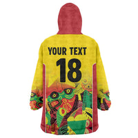 Custom Guyana Football Wearable Blanket Hoodie Golden Jaguars Spirit - Yellow - Wonder Print Shop