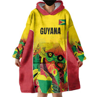 Custom Guyana Football Wearable Blanket Hoodie Golden Jaguars Spirit - Yellow - Wonder Print Shop