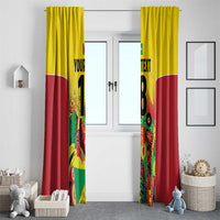 Custom Guyana Football Window Curtain Golden Jaguars Spirit - Yellow - Wonder Print Shop