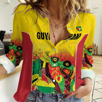Custom Guyana Football Women Casual Shirt Golden Jaguars Spirit - Yellow - Wonder Print Shop