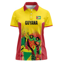 Custom Guyana Football Women Polo Shirt Golden Jaguars Spirit - Yellow - Wonder Print Shop