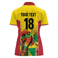 Custom Guyana Football Women Polo Shirt Golden Jaguars Spirit - Yellow - Wonder Print Shop
