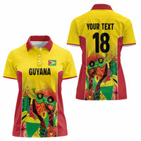 Custom Guyana Football Women Polo Shirt Golden Jaguars Spirit - Yellow - Wonder Print Shop