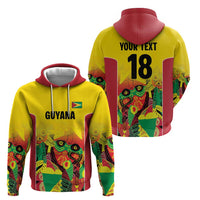 Custom Guyana Football Zip Hoodie Golden Jaguars Spirit - Yellow - Wonder Print Shop