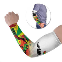 Custom Guyana Football Arm Sleeves Golden Jaguars Spirit - White - Wonder Print Shop