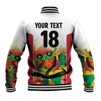 Custom Guyana Football Baseball Jacket Golden Jaguars Spirit - White - Wonder Print Shop