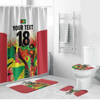 Custom Guyana Football Bathroom Set Golden Jaguars Spirit - White - Wonder Print Shop