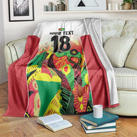 Custom Guyana Football Blanket Golden Jaguars Spirit - White - Wonder Print Shop