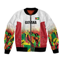 Custom Guyana Football Bomber Jacket Golden Jaguars Spirit - White - Wonder Print Shop