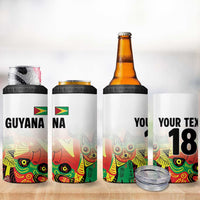 Custom Guyana Football 4 in 1 Can Cooler Tumbler Golden Jaguars Spirit - White - Wonder Print Shop